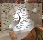 2020 -Blues and Mullet Fireplace Panel