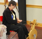 Sue Szary demonstrating her Spinning and Weaving at theSilk Hope All Out Art Invitational (12)