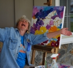 Kate Ladd painting at the Silk Hope All Out Art Invitational (13)