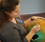 Martha Danek working her Gourds at theSilk Hope All Out Art Invitational (6)