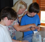 Gretchen Niver and some kids at the Silk Hope All Out Art Invitational (8)